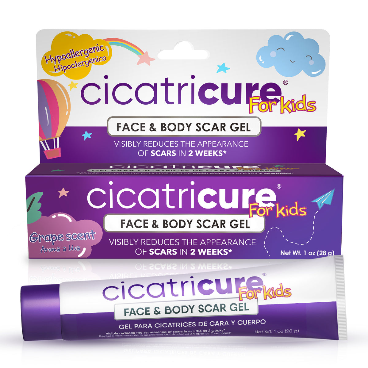 Cicatricure Advanced Scar Gel for Kids, Grape Scent, 1 oz