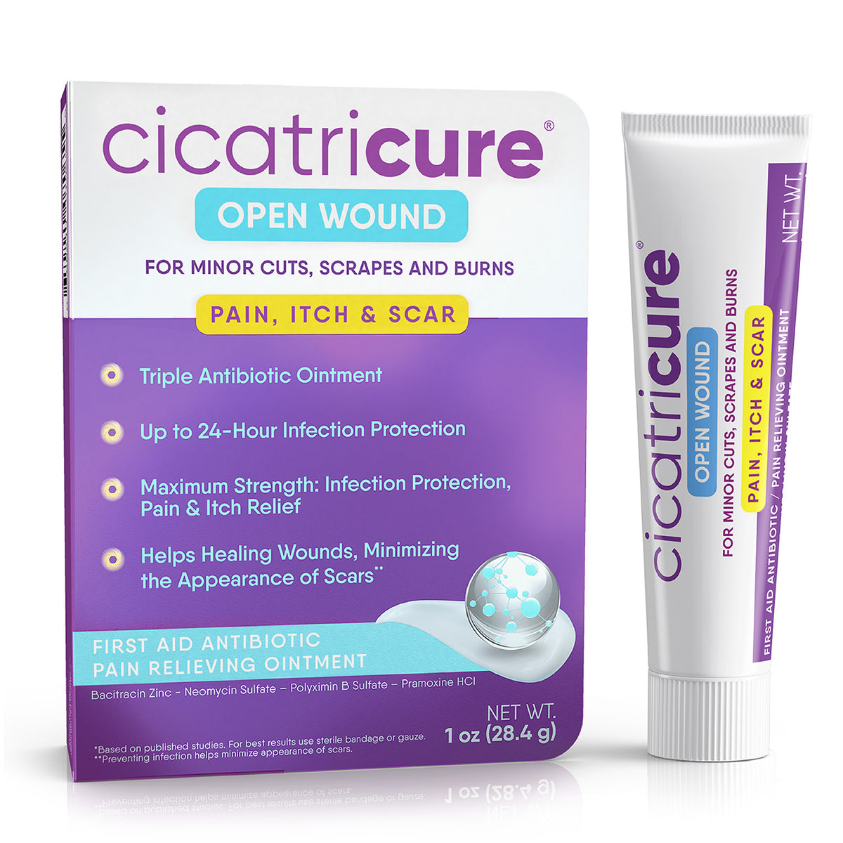 Cicatricure Triple Antibiotic Ointment with Pain Relief, 1 oz